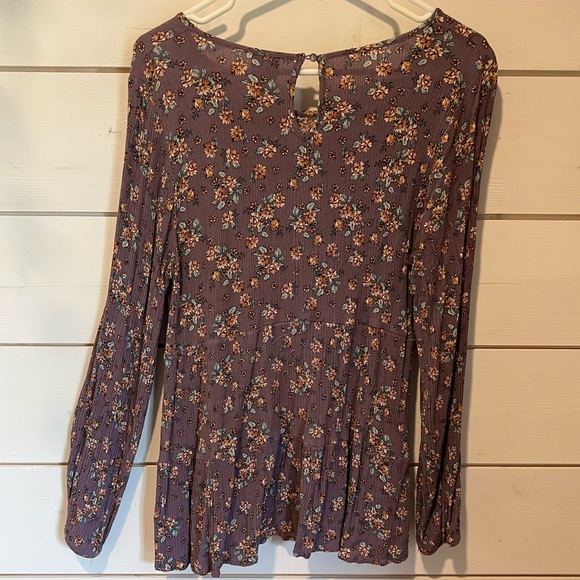 Purple Floral Blouse | XL - Picture 2 of 3